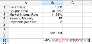 Bond Price Calculator Present Value Of Future Cashflows Dqydj