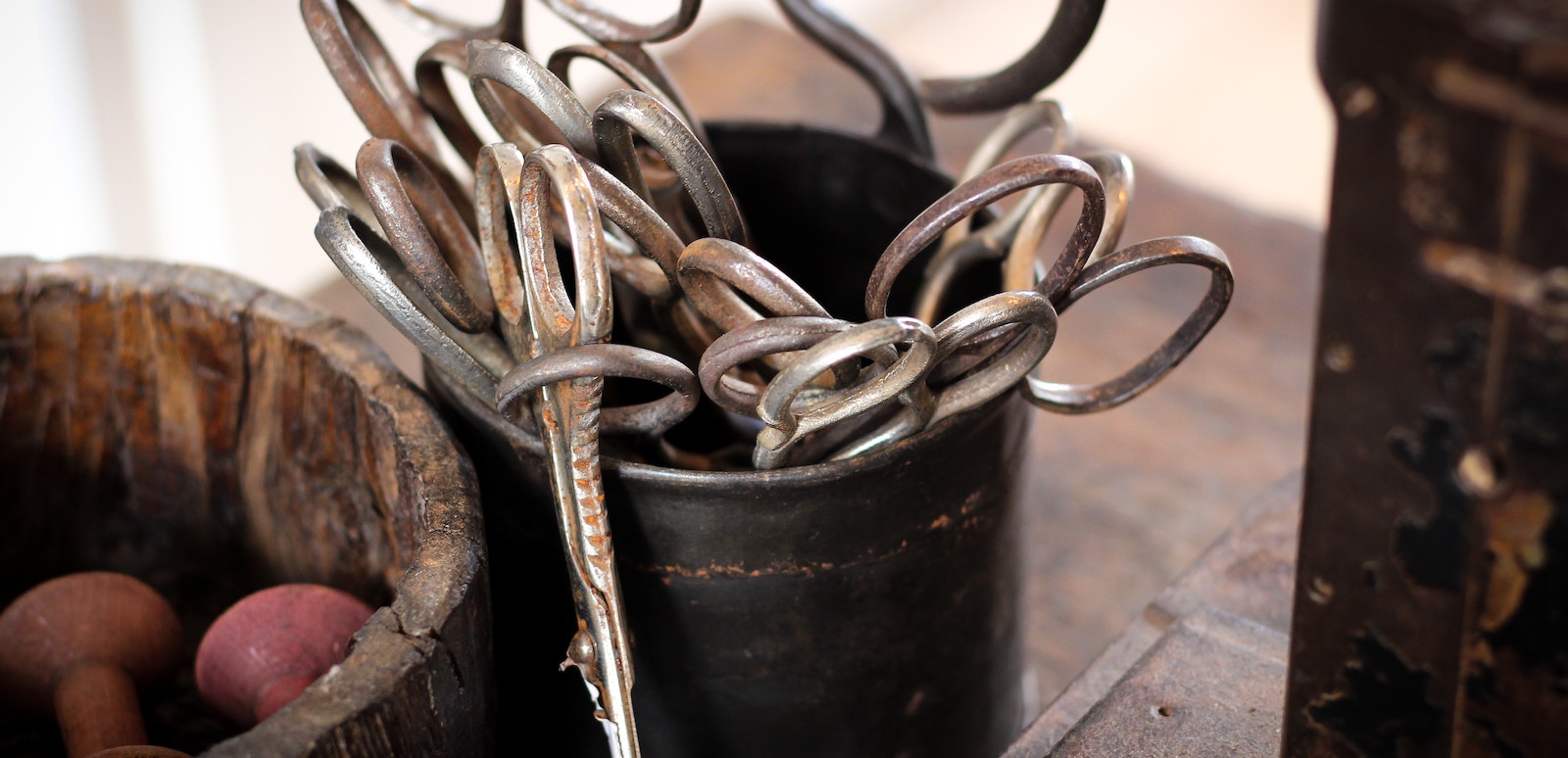 Picture of scissors in soft focus