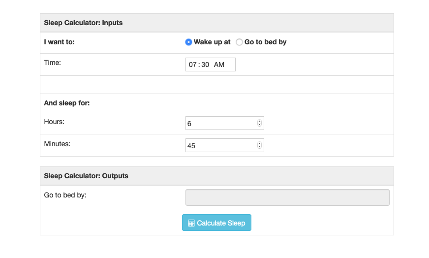 when should i sleep calculator