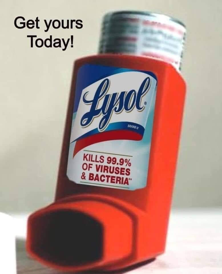 DO NOT TRY - fake meme of lysol in an inhaler