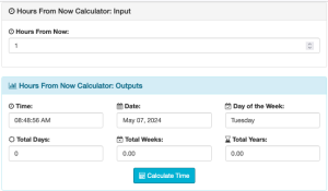 Hours From Now Calculator: project time into the future
