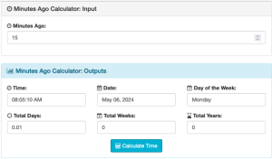 Minutes Ago Calculator: rewind time with precision