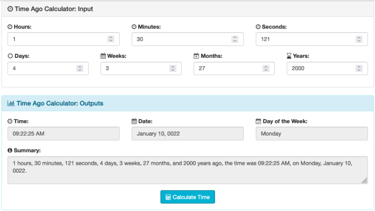 Time Ago Calculator: Discover Past Dates and Times
