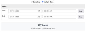 Hours Calculator: See hours and minutes between start and end times