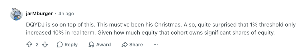 Reddit comment: DQYDJ is so on top of this, this must have been his Christmas